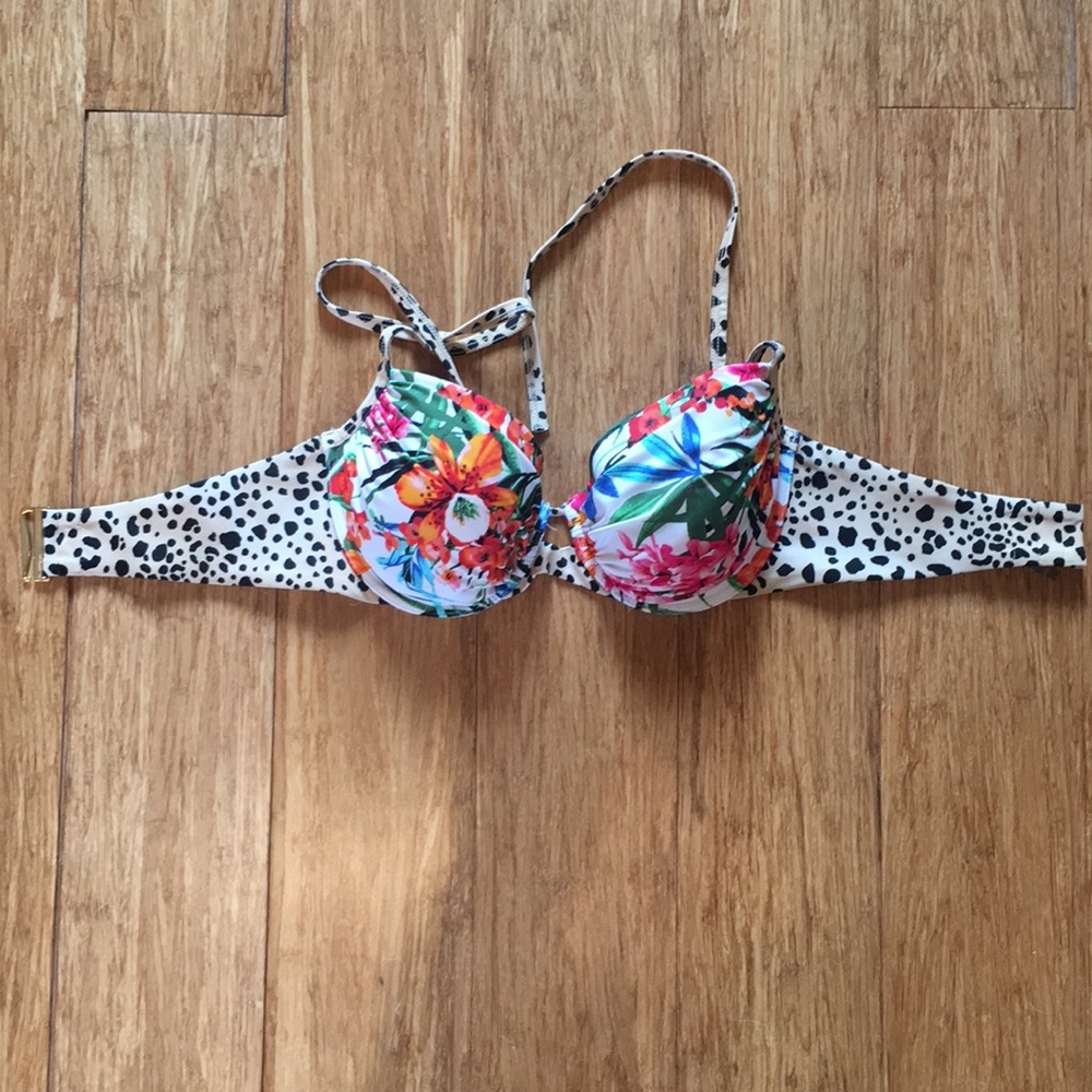Tropical Print Bra Bikini Top